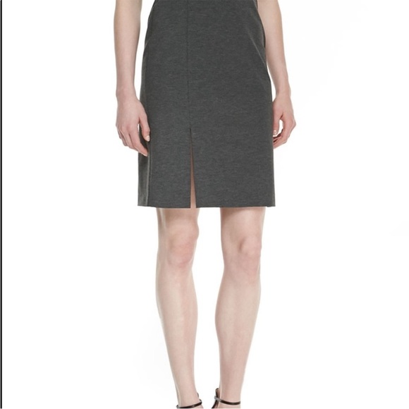 THEORY Winstine Refiner Short Sleeve Ponte Dress Size 2 Gray Professional Dress - Picture 3 of 16